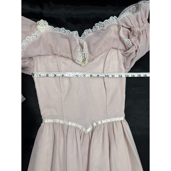 Vtg Gunne Sax Jessica McClintock Romantic Renaissance Bridesmaid Dress Sz 3 - Picture 6 of 13